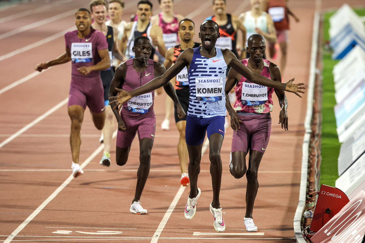Brian Komen dominates the men's 1500m at the Doha Diamond League, spearheading a remarkable 1-2-3 triumph for Team Kenya. Timothy Cheruiyot and Reynold Cheruiyot secure the second and third spots. Congratulations, Team Kenya! #DohaDL