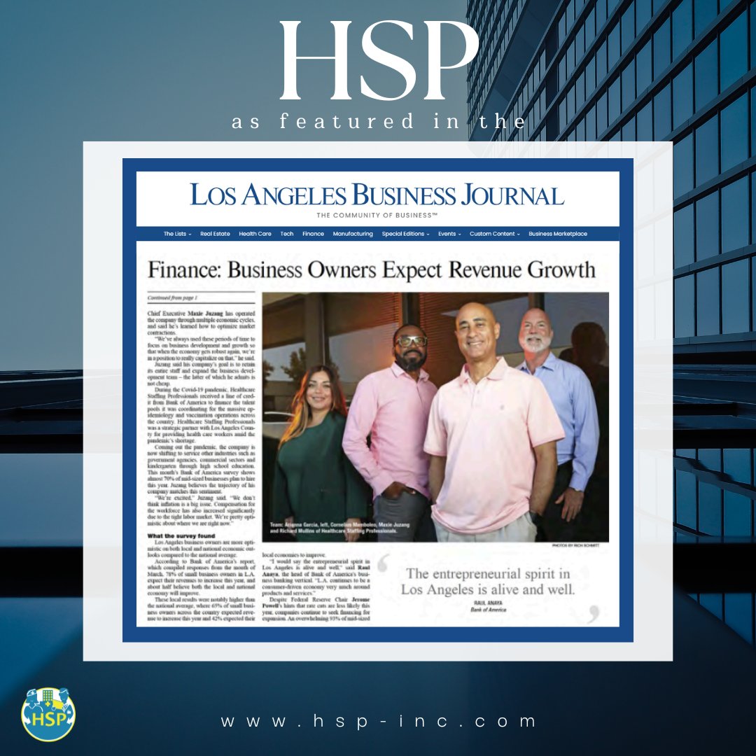 Exciting News!🌟 HSP is thrilled to announce that our company has been featured in the Los Angeles Business Journal. Huge thank you to our amazing team as we continue to grow and innovate. labusinessjournal.com/featured/busin… @LABJnews #Innovation #BusinessGrowth #LABusinessJournal