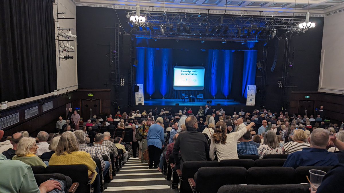 Back at @ahttw for the #TWlitFest, tonight it's Michael Palin. It's busy!