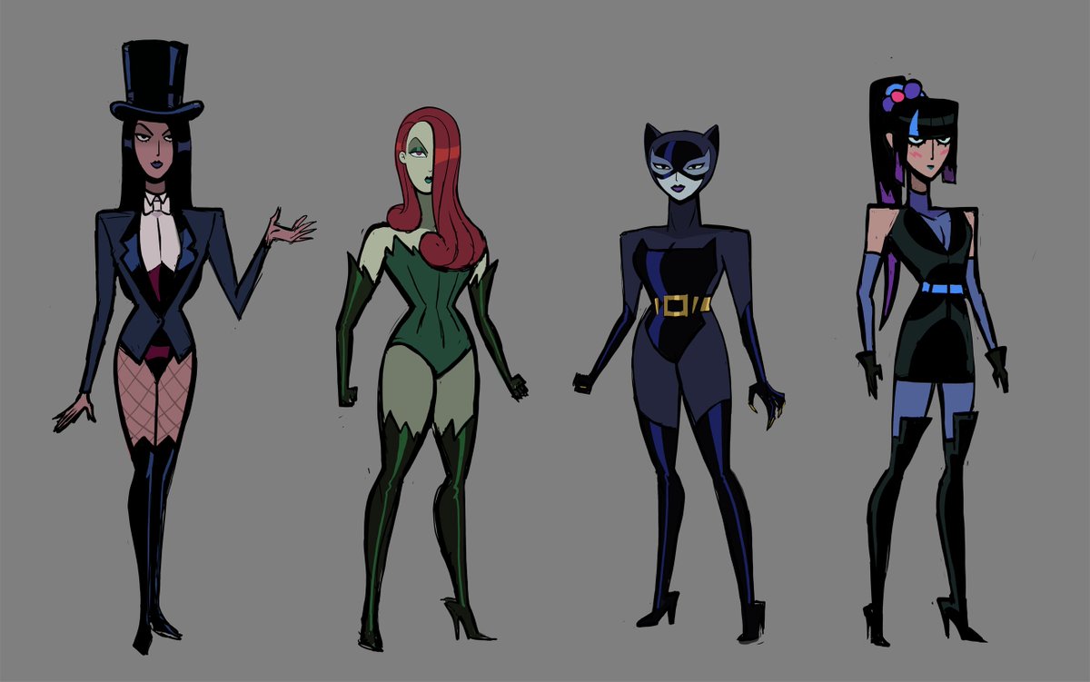 Zatanna - Poison Ivy - Catwoman - Punchline ... FINALLY some DC designs.. Though Punchline's design is like 'everything but the kitchen sink'... take an accessory off, please!