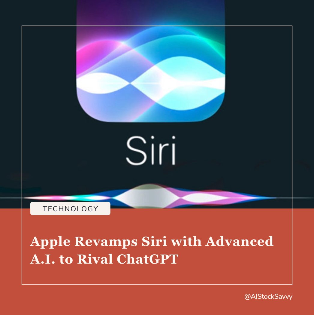 📣 JUST IN: $AAPL Apple to Overhaul Siri, Integrating Advanced Generative A.I. to Enhance User Experience - NYT $MSFT $GOOGL $META 👉 Key Highlights: 📍 Apple to introduce generative A.I. in Siri, making it more conversational and capable. 📍 Major reorganization at Apple to…