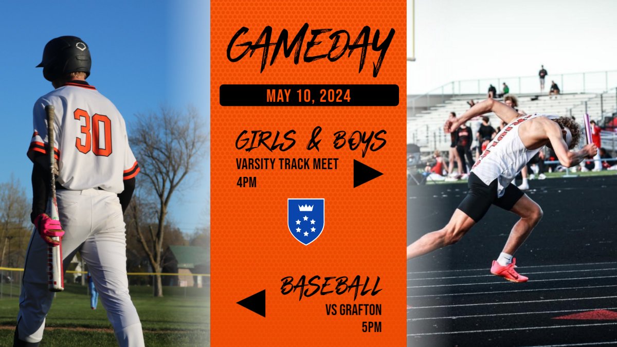 It's GAME DAY for baseball! Let's rally behind our Orioles and bring the noise to the stands! Let's go! Also, it's VARSITY TRACK MEET day! 🌟 Cheer on our home teams as they blaze the track! Let's show our support every step of the way! @HUHS_Baseball @HUHS_BTrack @HUHS_GTrack
