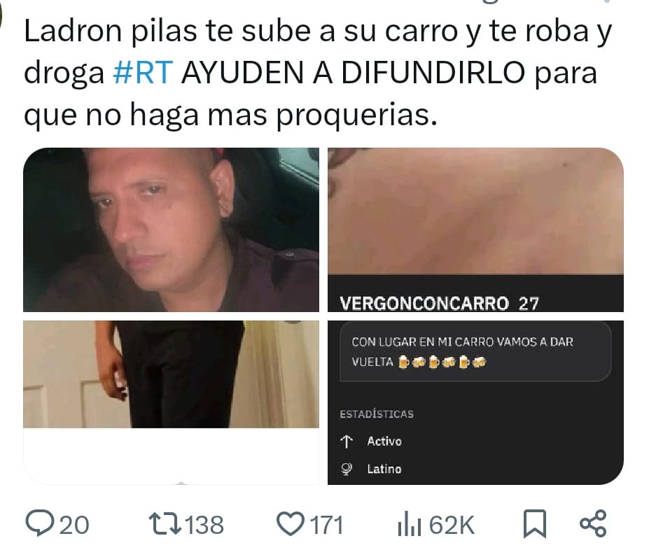 poppers_poppirs's tweet photo. Retwitear otro ladrón de grindr posteenlo en sus redes sociales porque el man no aparenta ser ladrón pero si es ladrón porque te hace videollamada para que le veas la verga que sí es grande y gruesa pero a qué costo ? https://t.co/HLqhj6iQdA