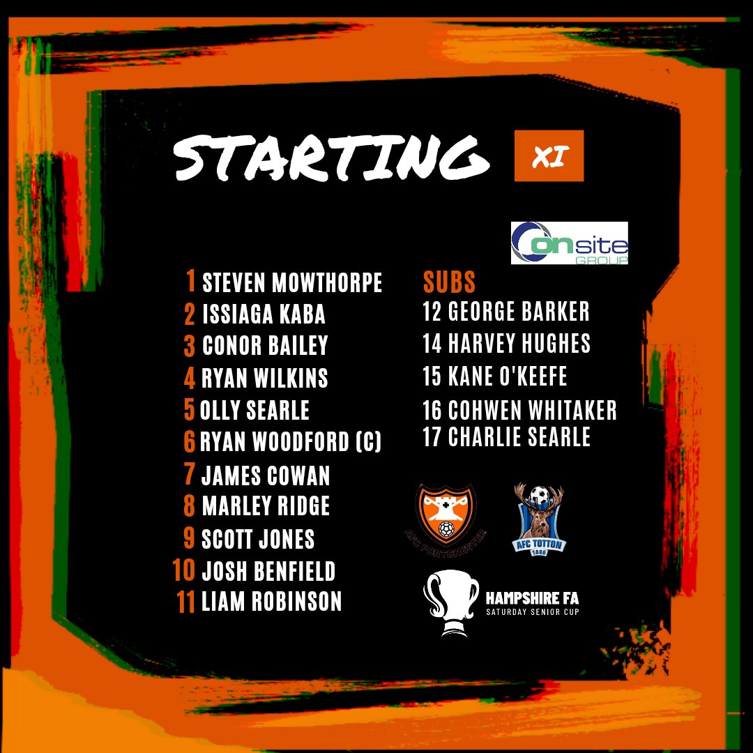 Team for tonight's Cup final ⤵️

#uptheportchy🍊