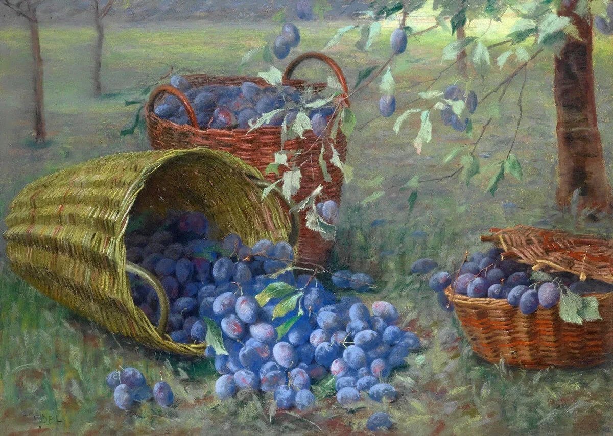 Harvest of Plums © Camilla Göbl-Wahl (Austrian, 1871 - 1965)