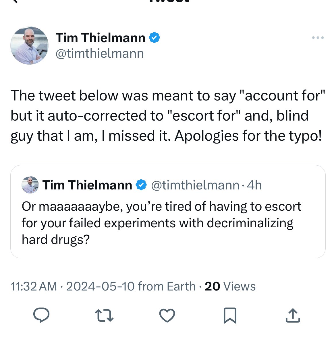 In case Ravi missed it, Tim both explained and apologized.