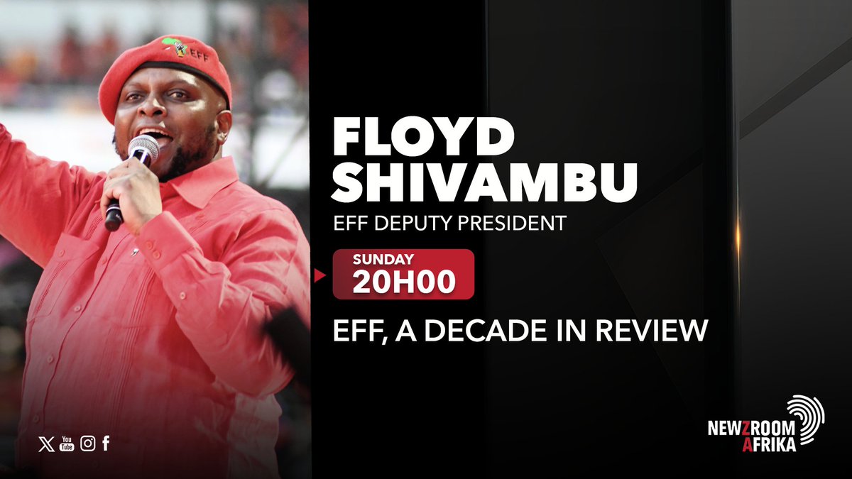 [NOT TO BE MISSED] @EFFSouthAfrica Deputy President @FloydShivambu in conversation with @XoliMngambi on #NewsAtPrime about land, jobs, #loadshedding and corruption. #RoadToVote24 #Newzroom405