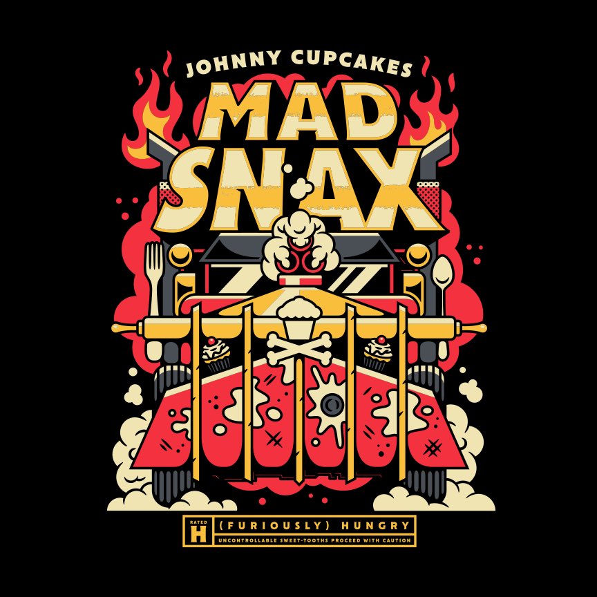 Mad Snax movie parody T-shirt comes with a free sticker, ships worldwide, printed locally, S-5XL in profile link now for a limited time pre-order. Shop: johnnycupcakes.com/collections/all <— 🛍️👕📲 Enjoy! 🔥🥽💦🤿🎸🏜️ #madmax #Furiosa #madmaxfuriosa #furyroad #johnnycupcakes