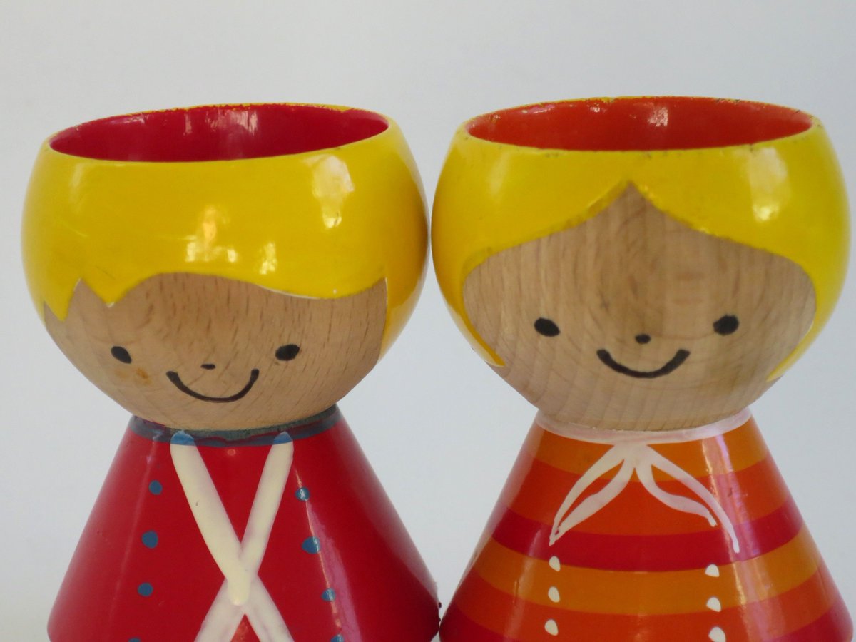 MCM Helen and Mogens Eggcups, Danish Modern Wood Egg Cups tuppu.net/718a54df #SMILEtt23 #VintageFun #SwirlingOrange11 #Etsyteamunity