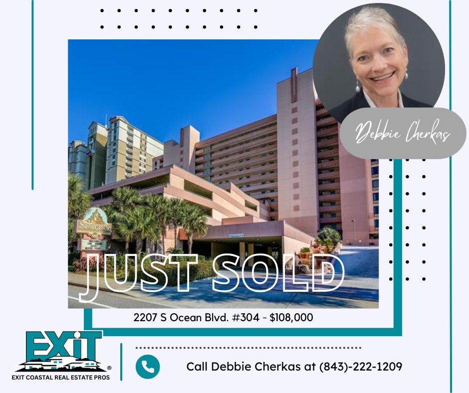 Congratulations Debbie Cherkas for selling this property at 2207 S Ocean Blvd. #304 for $108,000! Call Debbie at (843)-222-1209 to get your property sold!

#EXITCoastalRealEstatePros #EXITRealEstate #SCHomes #RealEstate #SoldWithStyle #HomeBuyingMadeEasy #EXITRealty #EXITCRP...