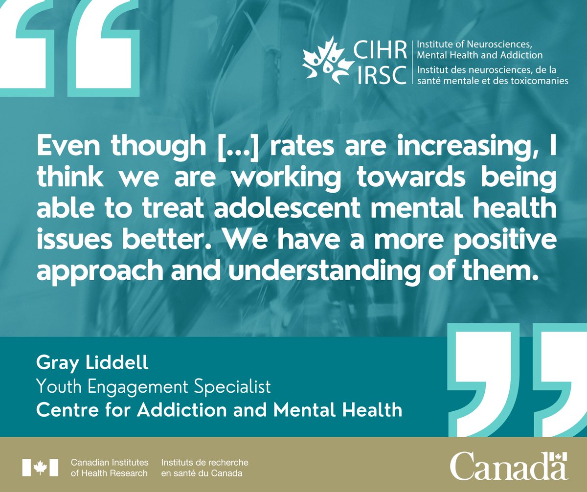 A youth engagement specialist plays a key role in INMHA-supported @CAMHResearch on adolescent depression treatment guidelines. They highlight the role #compassion plays in treating youth during a critical period of life. 📖 More on this research: cihr-irsc.gc.ca/e/53668.html @CAMHnews