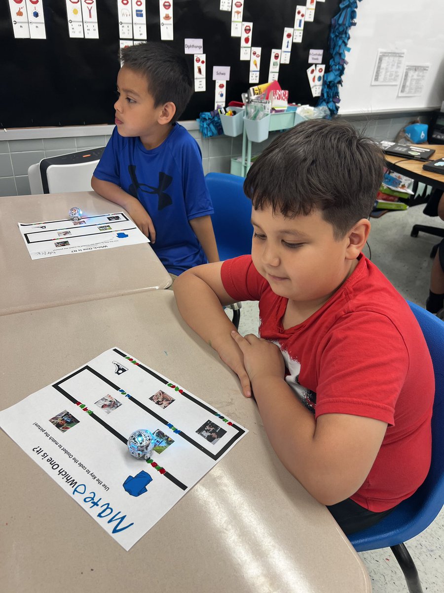 These firsties are coding their @Ozobot to goods, services, producers, and consumers. @SullyES_LCPS