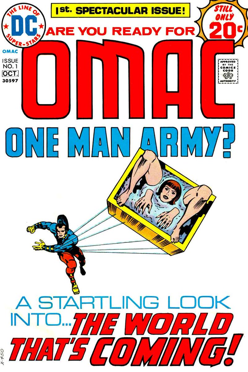 Remembering Feel good #comics.
I can’t remember what year the dystopia of Omac is supposed to be, but Kirby accurately predicted things like the ‘Rage Room’ we have today (because people can’t control their emotions,) as well as a few other things pictured here.