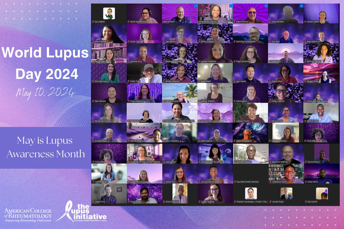 Today is World Lupus Day! ACR is committed to raising awareness, supporting individuals with lupus, & promoting understanding of this chronic autoimmune disease. Together, let’s #MakeLupusVisible. 💜#WorldLupusDay #ACRFightsLupus #PutOnPurple #POP