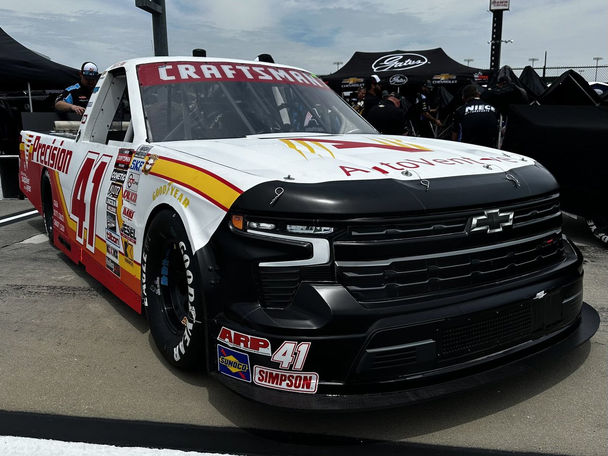 It’s race day at Darlington and we are Ready to dance with the lady in black! 
Our No. 41 AutoVentive / Precision Vehicle Logistics Chevy is looking mean! 
P&Q starts at 3:00 and the race goes green at 7:30 PM ET
@NieceMotorsport | @TeamChevy 
#NCTS #Darlington #PressTheAttack