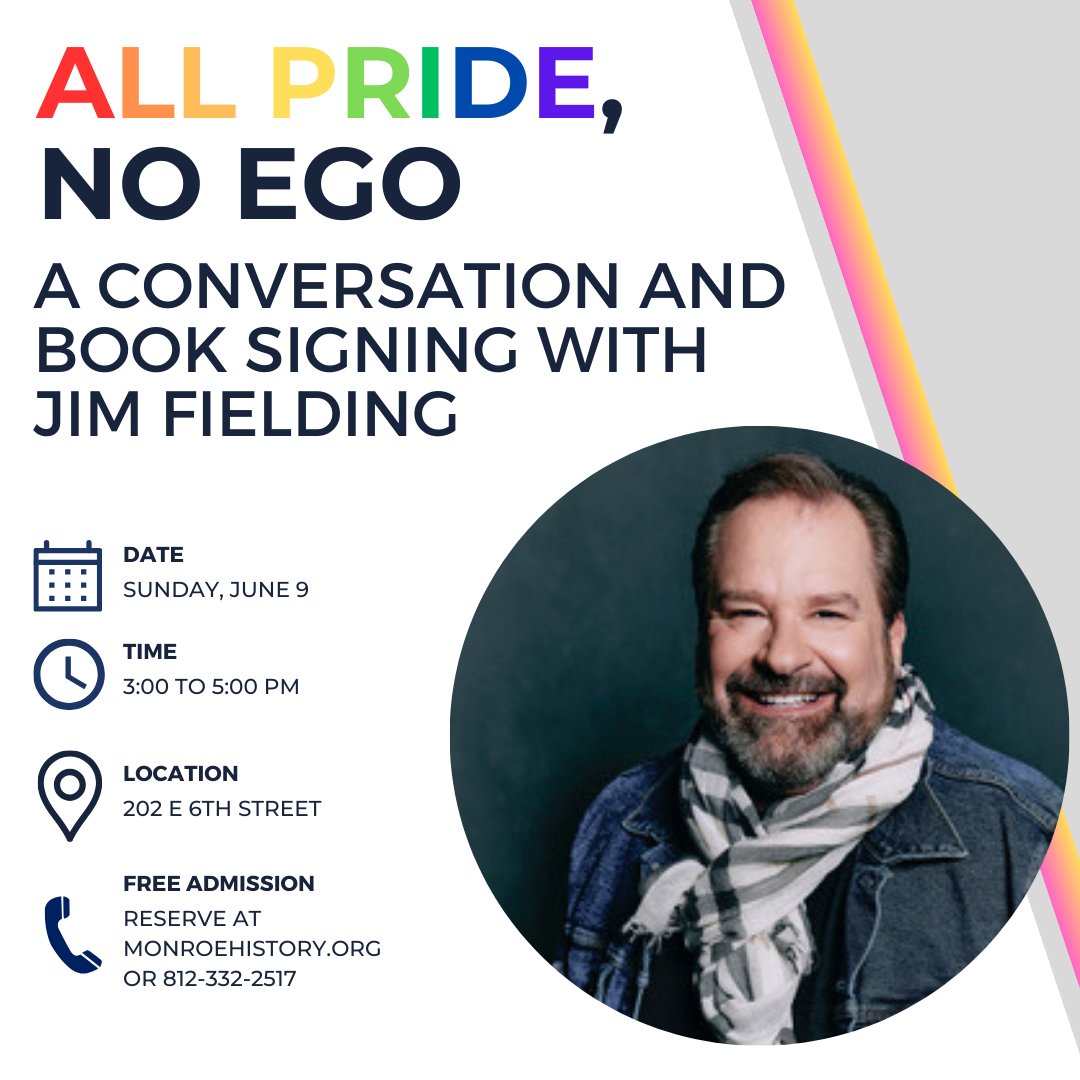 mocohistoryctr's tweet photo. Be inspired by Jim Fielding's story of determination and authentic leadership, and learn how to bring out the best in yourself and your community! The June 9th interview will be led by Justin Robertson of WFHB's BloomingOUT with a book signing to follow. All are welcome! https://t.co/dPJw9fMJWa