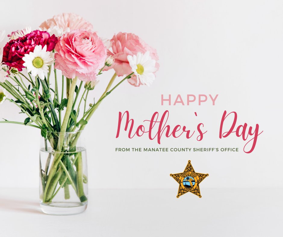 Happy Mother's Day from the MCSO family! As we honor mothers, we send a special thank you to all those working today to protect our community! 🌼 #MothersDay #Thankful