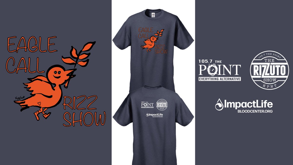 It's the first @RizzShow Blood Drive of the year this Monday, May 20th with @KingScottRules and @impactlifeblood at First Community Realty in Chesterfield. Schedule now and get your limited edition 'Eagle Call' shirt hand drawn by King Scott!