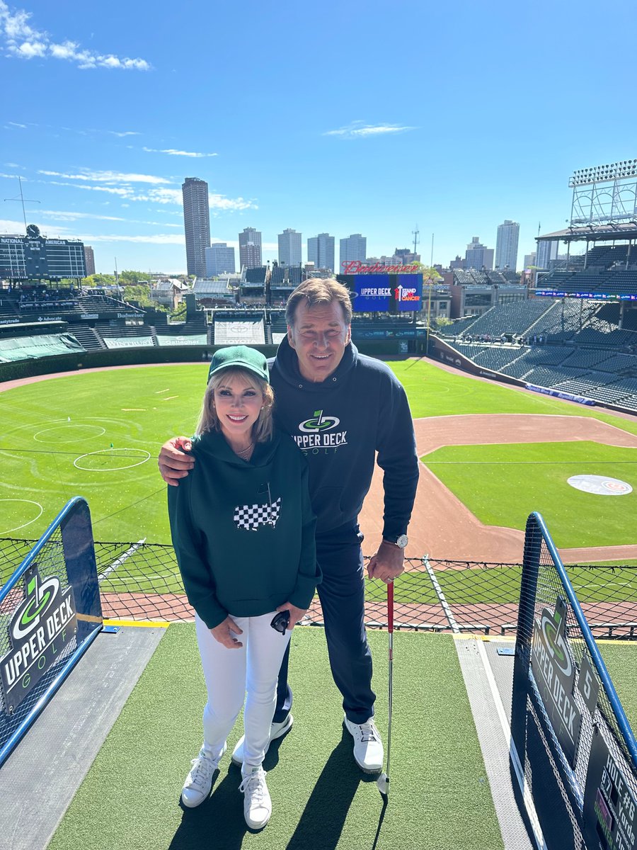 Loving our visit to the home of the @Cubs ! @NickFaldo006 @upperdeckgolf