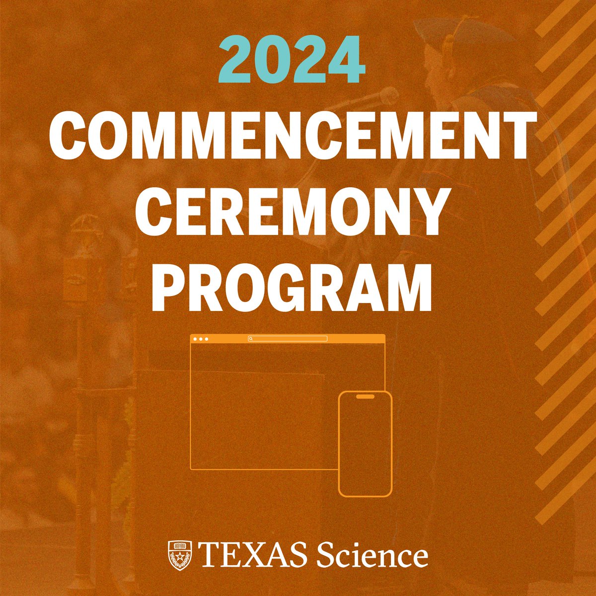 TexasScience's tweet photo. Going to the #CNSGrad24 Commencement on May 11 & need a program?
Whether in person or watching live on YouTube at https://t.co/odzS6a1w2X, a program is vital for following along.
Go to https://t.co/DF6UfWdQuZ to find our digital program or to download a printable PDF. https://t.co/bxNr2NdYno