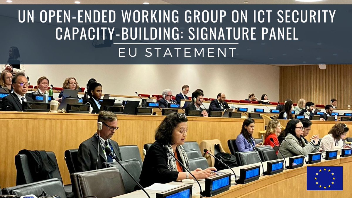 With cyberspace growing at unprecedented speed, the 🇪🇺EU is proactively supporting capacity-building in #cybersecurity to connect partners &amp; create awareness.

We need to accelerate integration of capacity-building with the broader development agenda.
➡️eeas.europa.eu/delegations/un…