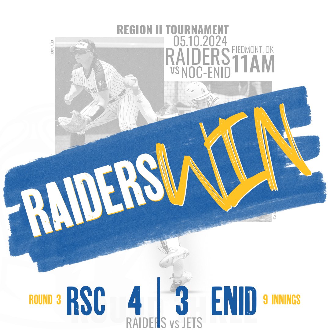 🥎| 𝐄𝐱𝐭𝐫𝐚 𝐢𝐧𝐧𝐢𝐧𝐠𝐬 🤝 𝐑𝐚𝐢𝐝𝐞𝐫 𝐒𝐨𝐟𝐭𝐛𝐚𝐥𝐥 Another extra innings walk off win for the Raiders takes them to round 4 of the Region II Tournament. Raiders will play at 4pm today, against Eastern. FINAL | RSC 4, Jets 3 (9 innings) #RaiderVictory |