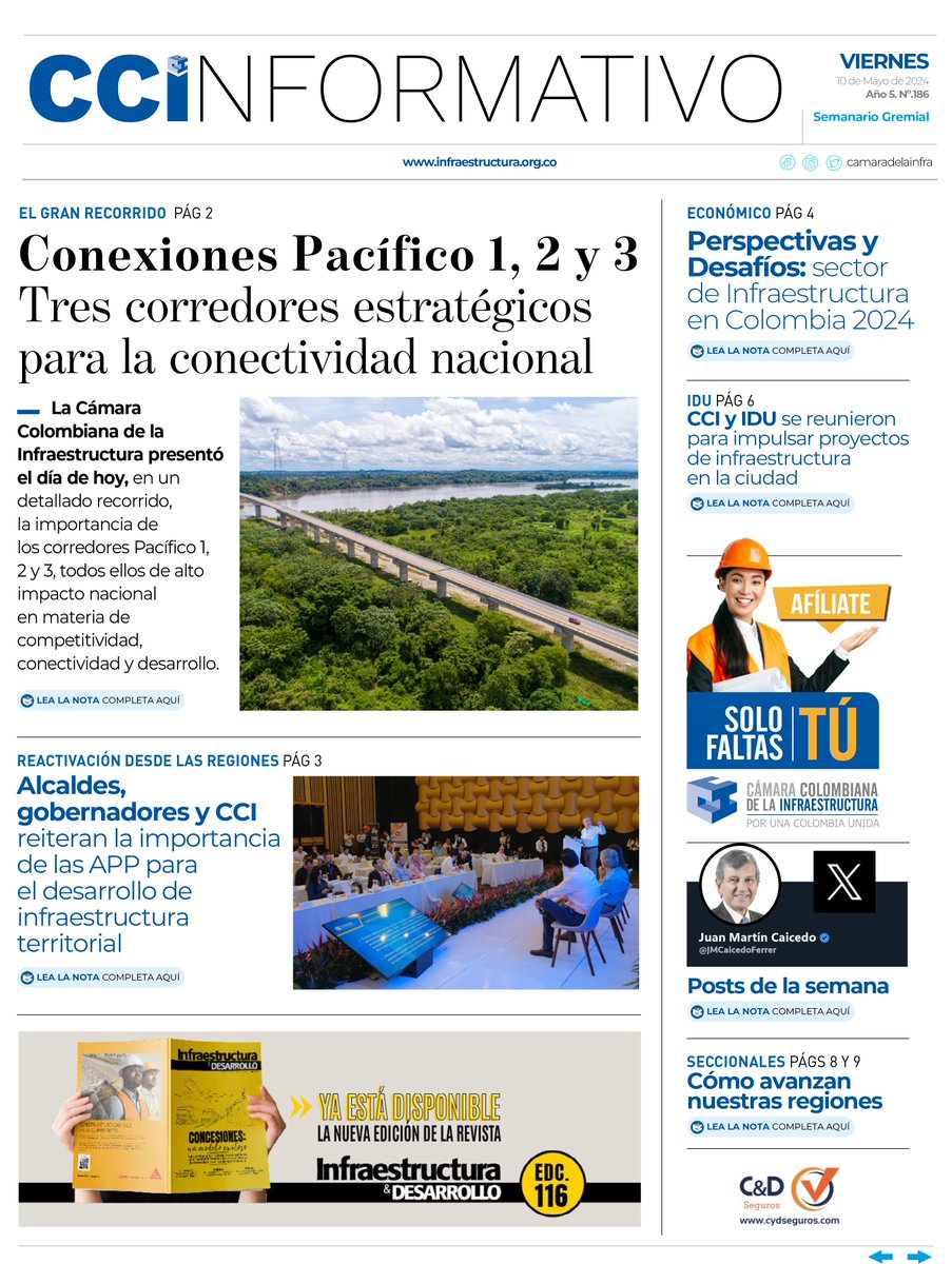 🗞️Conoce la nueva edición de CCInformativo con los detalles de toda la gestión gremial en las regiones de la CCI esta semana. 🛣️Conexiones Pacífico 1, 2 y 3: Tres corredores estratégicos para la conectividad nacional. Todos los detalles de 'El gran recorrido' aquí:…