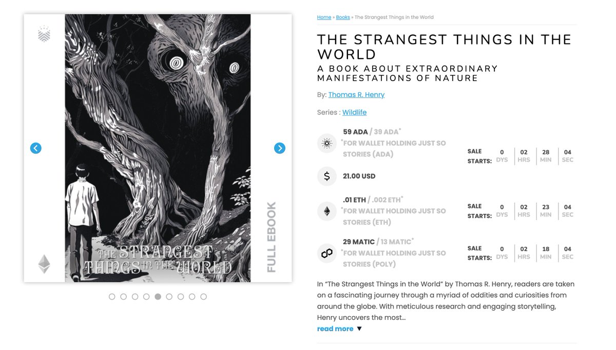 Minting Today: The Strangest Things in the World by Thomas R. Henry
Triple Mint on #Cardano, #onPolygon, and #Ethereum
Mint Time Start: 5 PM EST, 21:00 UTC
Series: Wildlife

Good luck!