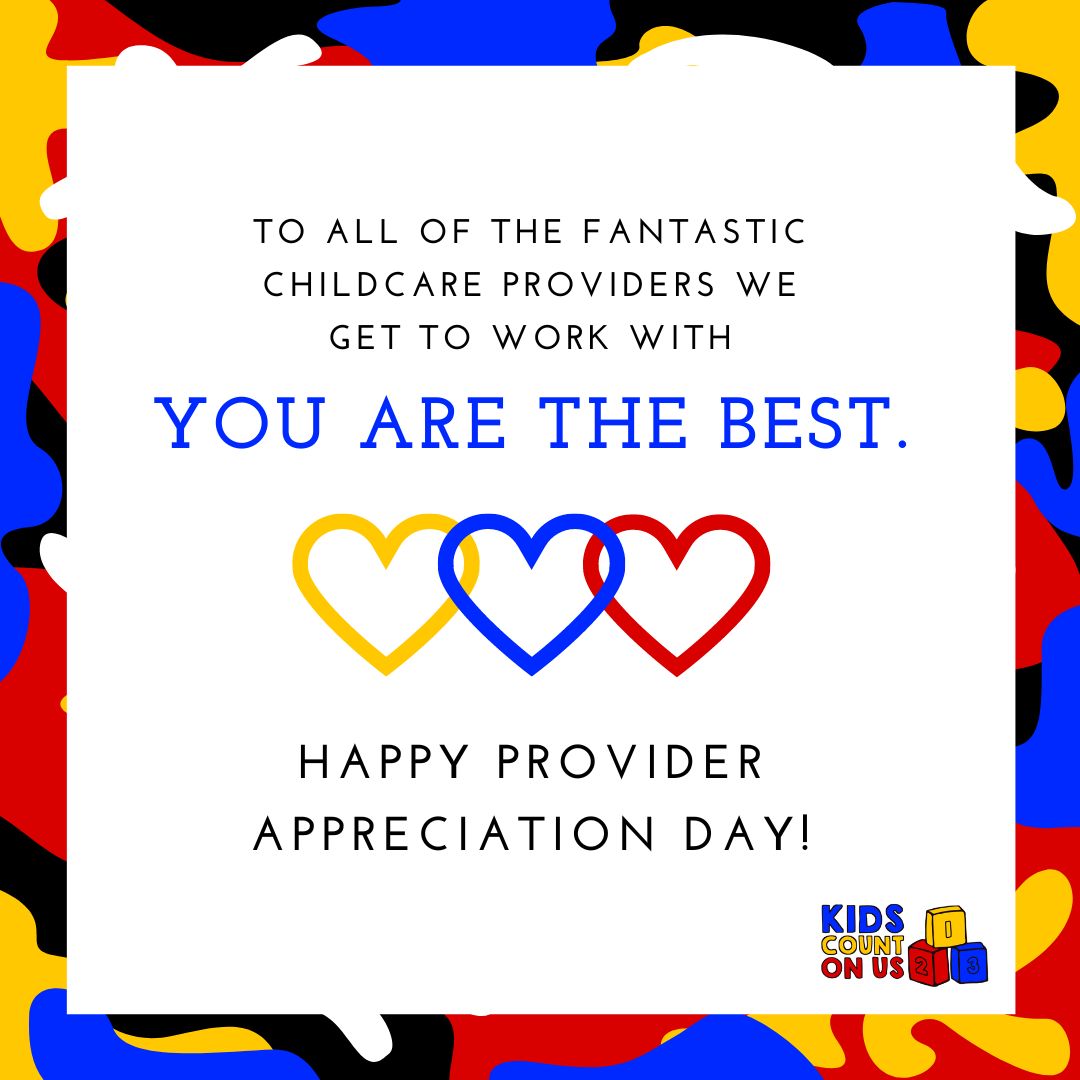 We literally wouldn't exist without all of the wonderful #childcareproviders who make up Kids Count on Us!