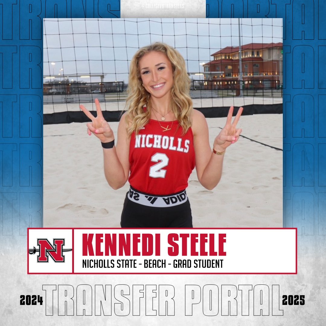 𝗜𝗻 𝗧𝗵𝗲 𝗣𝗼𝗿𝘁𝗮𝗹 ✏️: Kennedi Steele 🏐: Beach 🎓: Grad Student 📍: Nicholls State #CollegeVBTransfers | #NCAAWVB