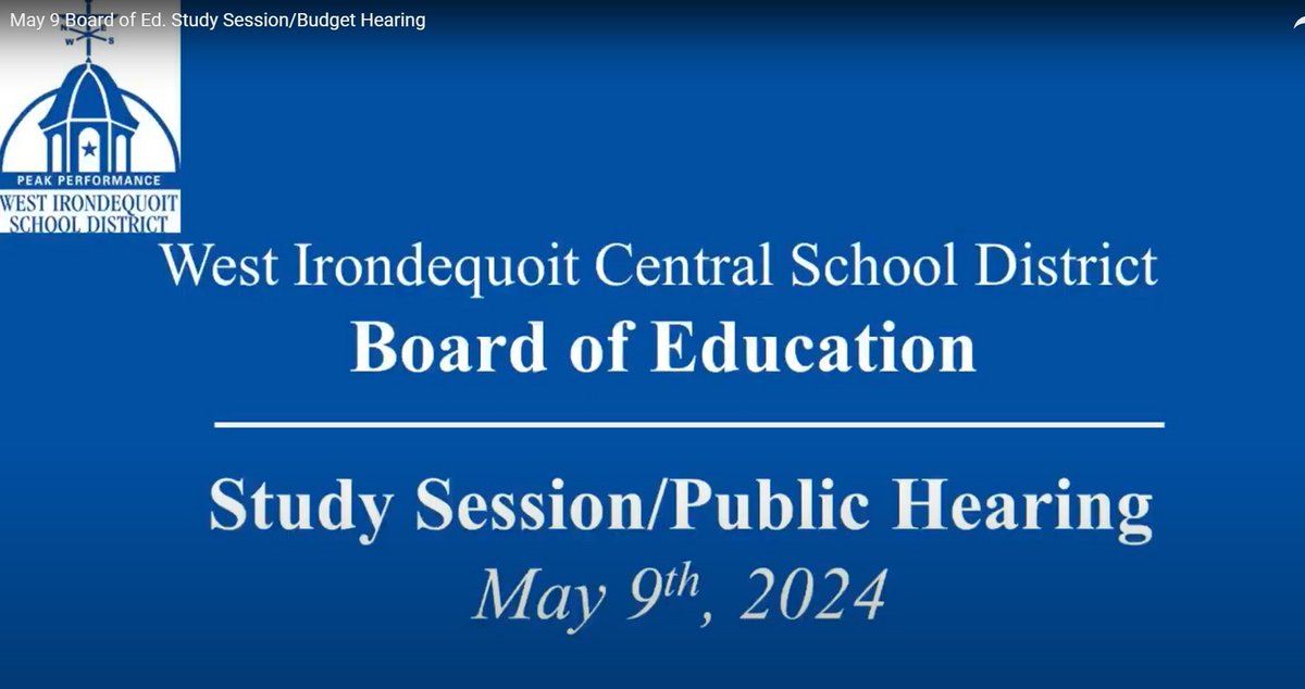 BUDGET OVERVIEW: Click the link below to watch Thursday's Board of Education Study Session and our Budget Hearing, which includes an overview of the 2024-25 Budget Proposal & Proposition #1. Link: youtu.be/Tuqz_vod03c. For important details on the May 21 District Vote, see…