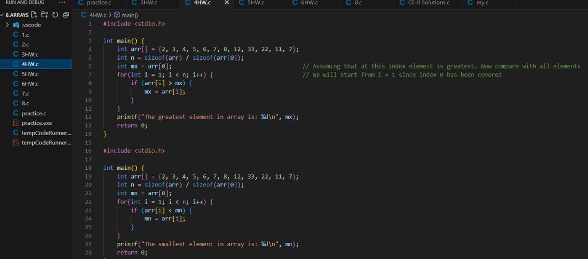 va82237794's tweet image. #Day10 of C programming challenge.✅
Revised arrays and did practice problems on arrays ✅
Today I completed 10 of my 21 days challenge.Trying to build logic . It has been an amazing journey.
#21daysofcoding
#arrays
#programming
#technology