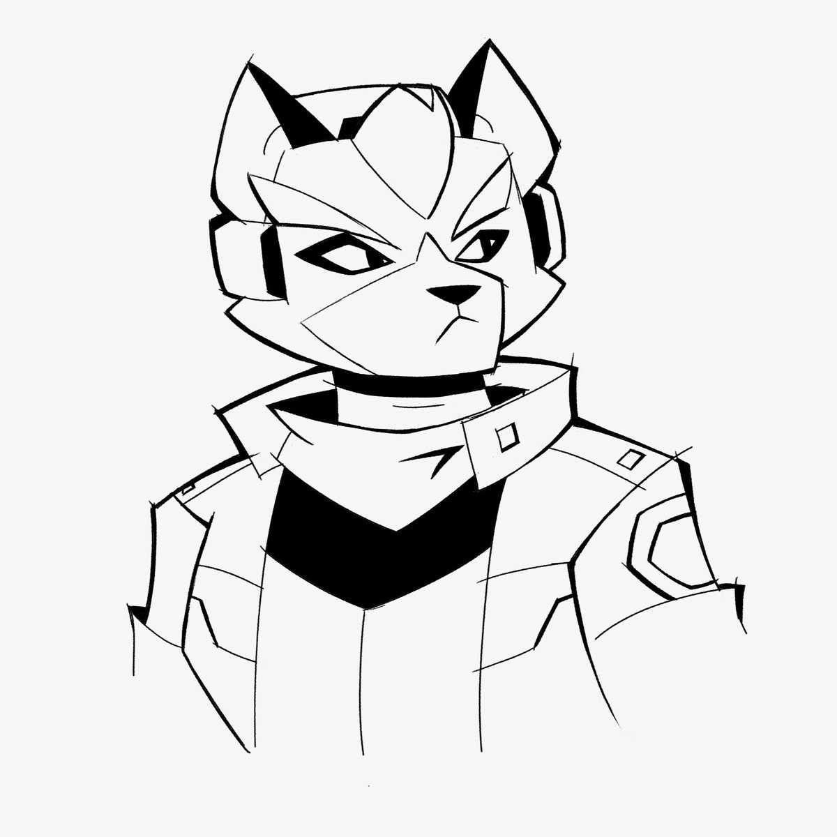 Twitter compression will probably not show it, but I tried out a new brush.

#Starfox
