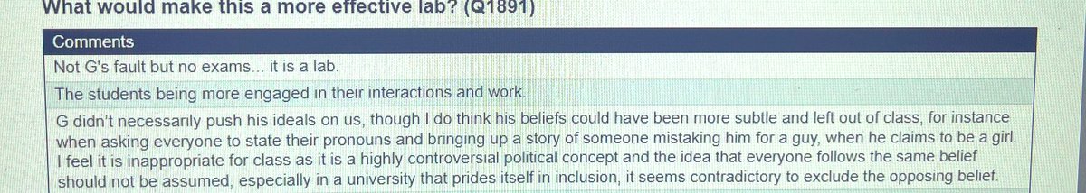 It’s teaching evaluation season for those of us who taught this past semester. Just gonna drop this ✨gem✨here as a reminder that students hold all sorts of biases and that existing as a queer scientist is not “inappropriate for the classroom” 🏳️‍🌈🏳️‍⚧️