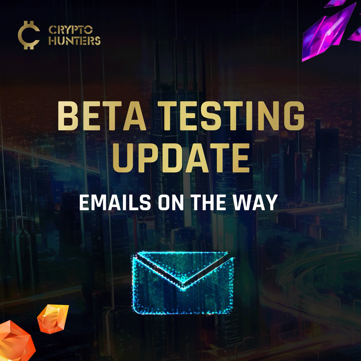 📣Beta Testing Update📣
 
Our beta testing emails are on their way 📩
 
🕵️‍♀️Keep an eye on your inbox
We'll be contacting participants individually.
 
Stay tuned for more future testing opportunities!
 
#BetaTesting #JoinTheHunt