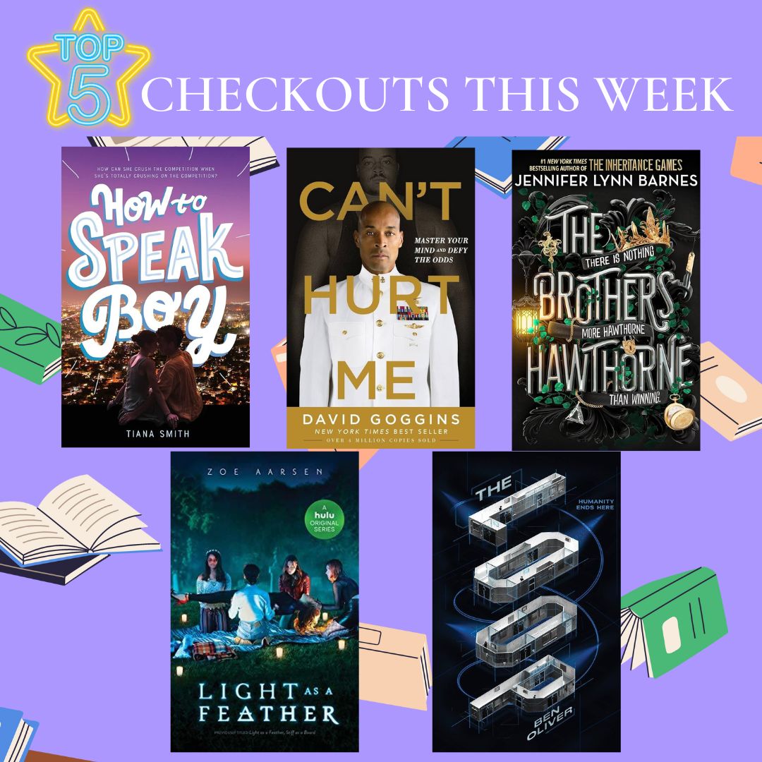 These top 5 checkouts at EHS this week!
.
.
.
#ehs #eurekawildcats #ehsreads #highschool #highschoollibrary #library #librariansofinstagram #librarylife #book #teenlibrary #teenlibrarian #socialmediaforlibrarians #yabooks