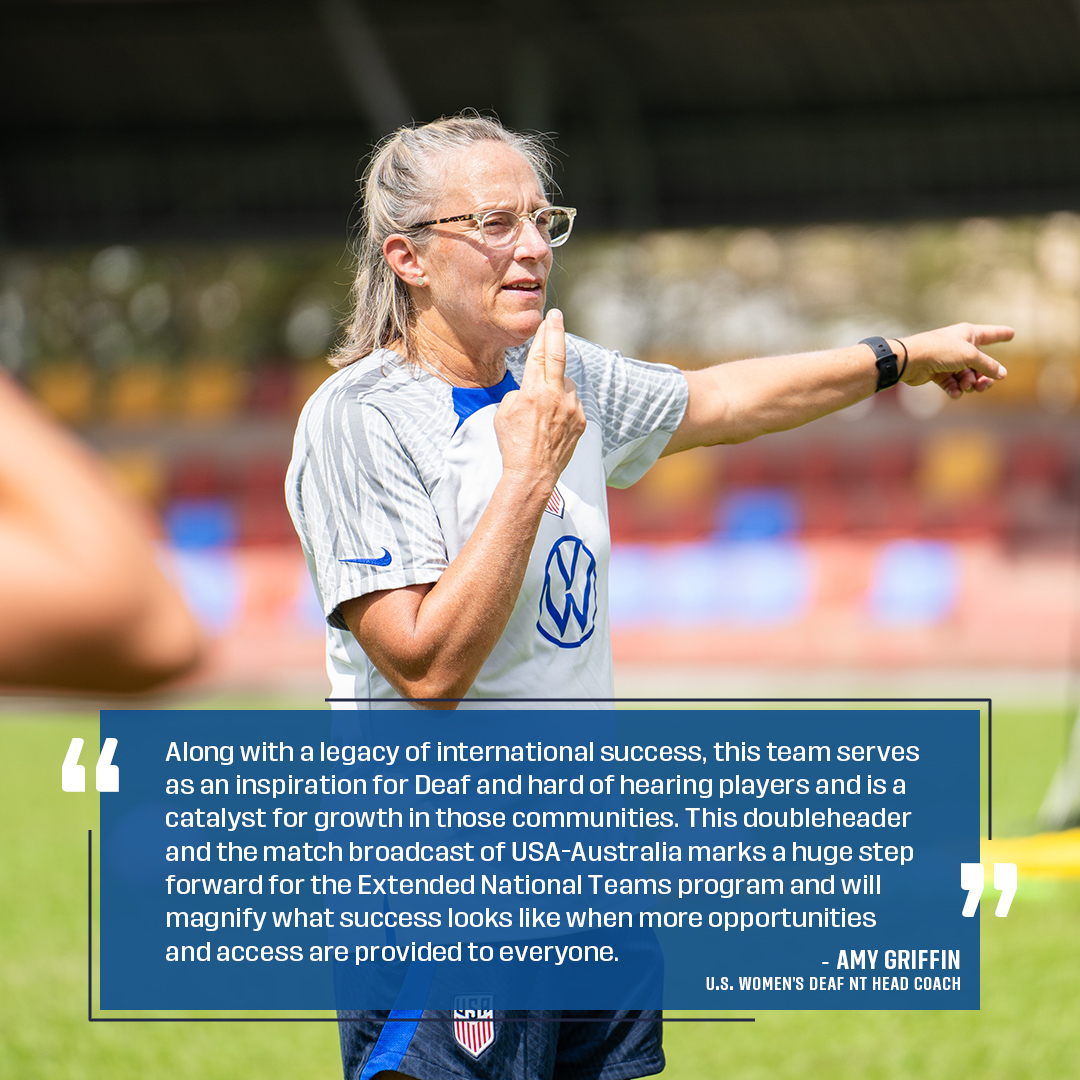 Empowering dreams, inspiring futures. 🌟

Join us as we celebrate the groundbreaking doubleheader and broadcast of #USdeafWNT vs Australia. Together, we’re forging paths and amplifying success for all.