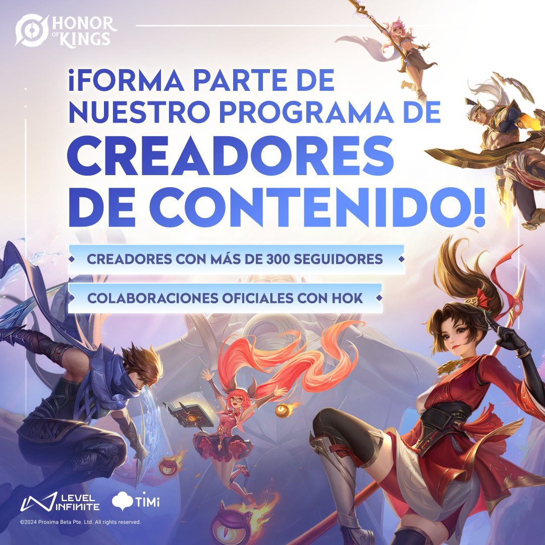 ¡ATENCIÓN CREADORES DE CONTENIDO!😎

El momento que estabas esperando está finalmente aquí. 😱

Si tienes más de 300 seguidores en tus redes de creador, puedes aplicar para el programa de Creadores de Contenido. 

#HonorOfKings