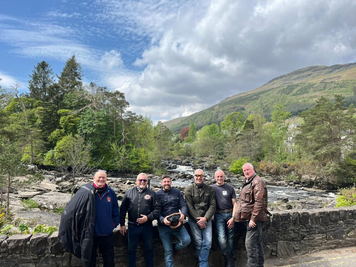 monmasons's tweet photo. Members of the Monmouthshire Masonic Riding Association are in Scotland this week, perambulating on two wheels. Their plan, to ride 1500 miles over six days, taking in the scenery of the #CrieffCloverleaf #fraternity #MMRA @monmasons 🏴󠁧󠁢󠁷󠁬󠁳󠁿🏴󠁧󠁢󠁳󠁣󠁴󠁿 https://t.co/d7359OAjEf