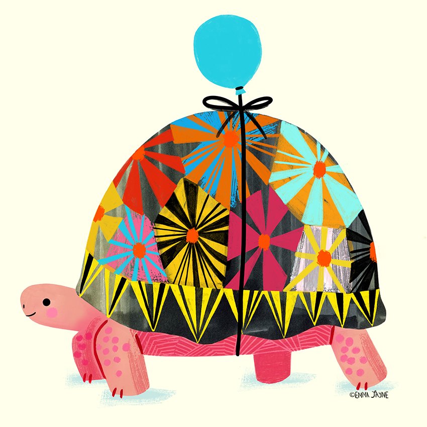 Floating into the weekend.... Happy Friday everyone! #tortoise #illustration #Illustrator #kidlitartist