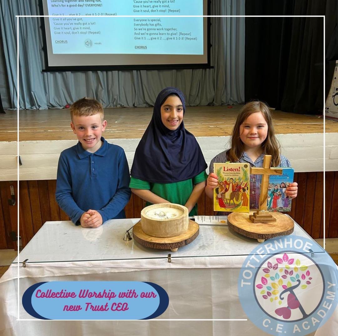 We had a special Collective Worship this week that was taken by the Trust's new CEO Anna Rogers. She came with Emma Loftus who is the Trust People Manager. The children showed a wonderful attitude & super behaviour. @rogersjanna1 @StAlbansDMAT @TotternhoeHT