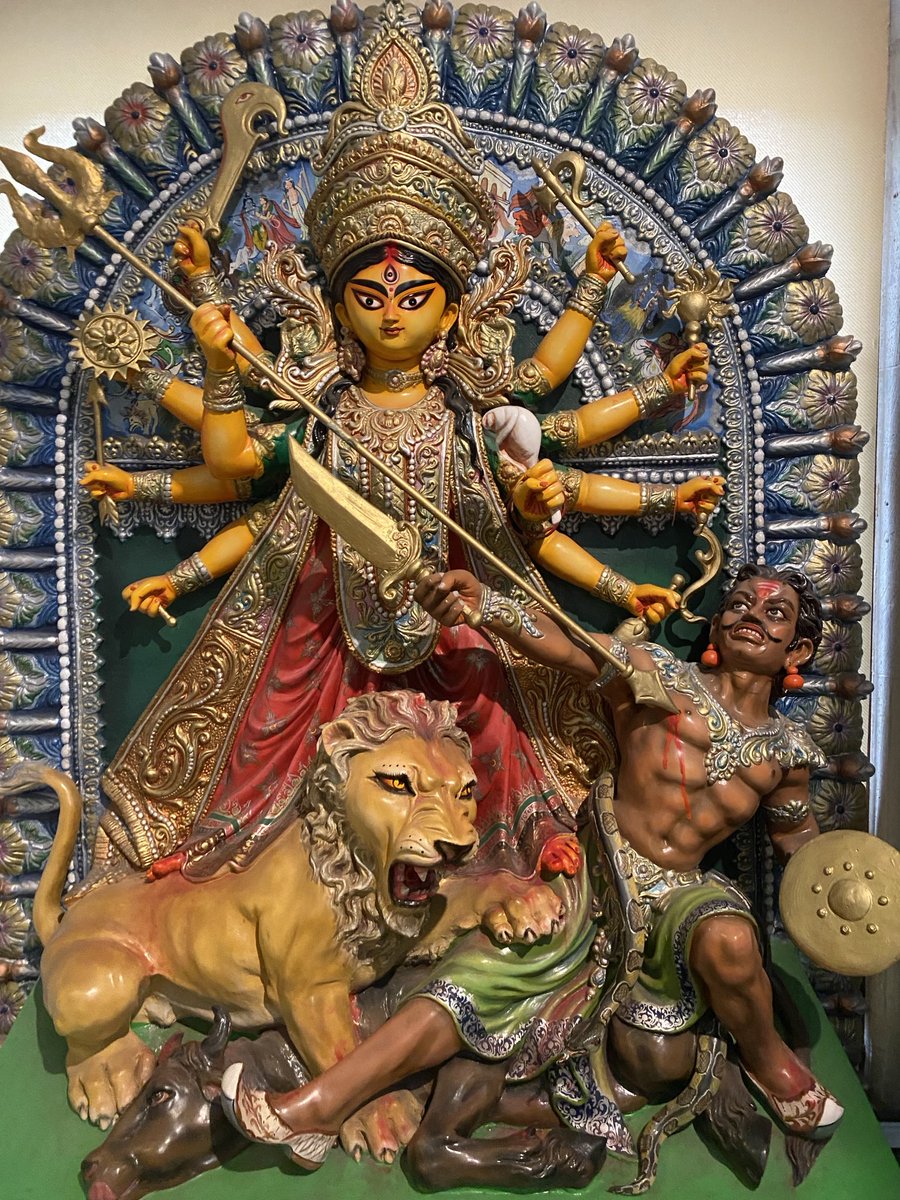 Seen on my walk today… Pratima of Durga as Mahishasuramardini Made by Mintu Paul, Atindra Arts, 2007 Kumartuli, Kolkata, West Bengal, India.