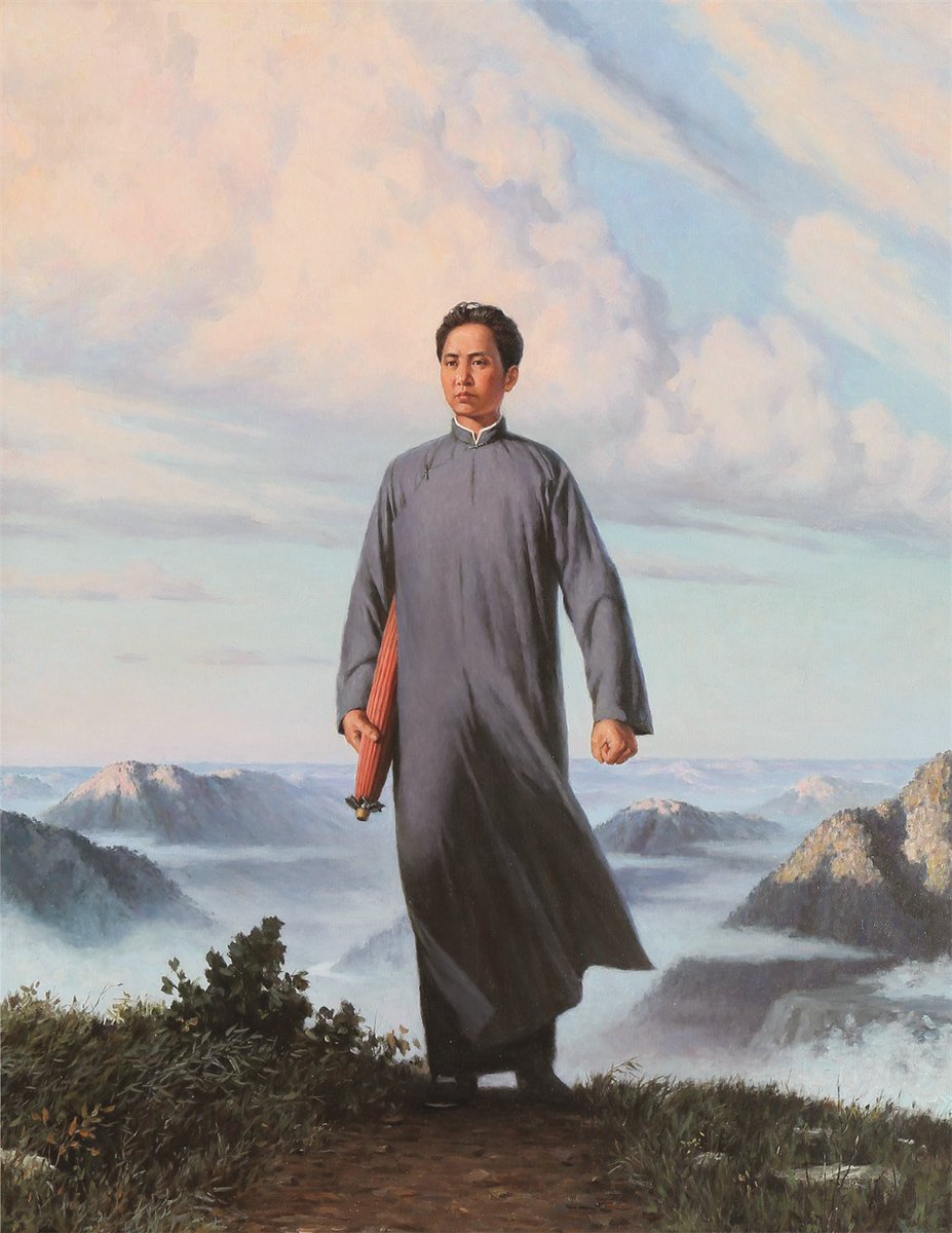 'Chairman Mao Goes to Anyuan' by People's Artist Ri Chun Ji (리춘지), unknown date