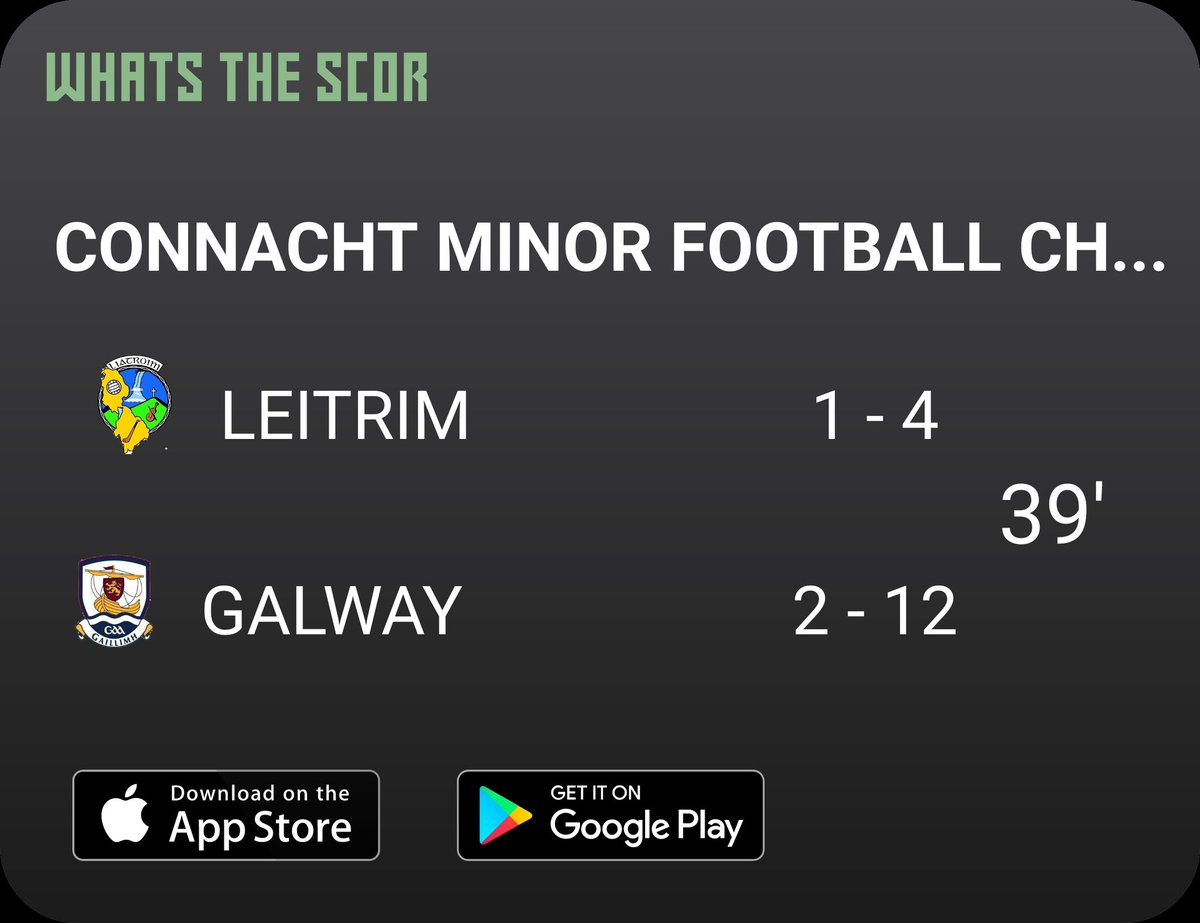 Get Live Score Updates straight to your phone, download Whats The Scor. Follow us on @WhatstheScor