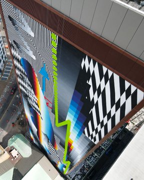 RT @designboom located on summit and magnolia avenue in jersey city, felipe pantone's OPTICHROMIE artwork and mural used over 170 gallons of paint buff.ly/3w6gRud