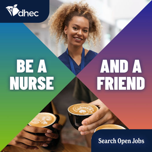 It’s #NationalNursesWeek. As a public health nurse at DHEC, workdays are from 8:30 to 5, so you have time to be there with—and for—your friends. DHEC is #hiring public health nurses across the state. Find an open position at scdhec.gov/careers.