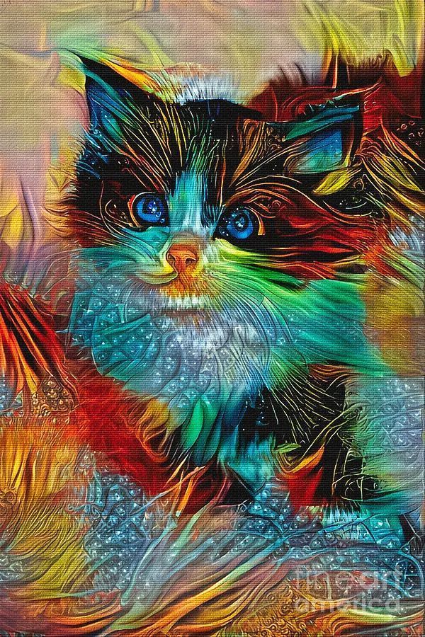 #Colorful #Kitten #Art By Kaye Menner #Photography Quality #prints lovely #products at: bit.ly/3Qtmkly