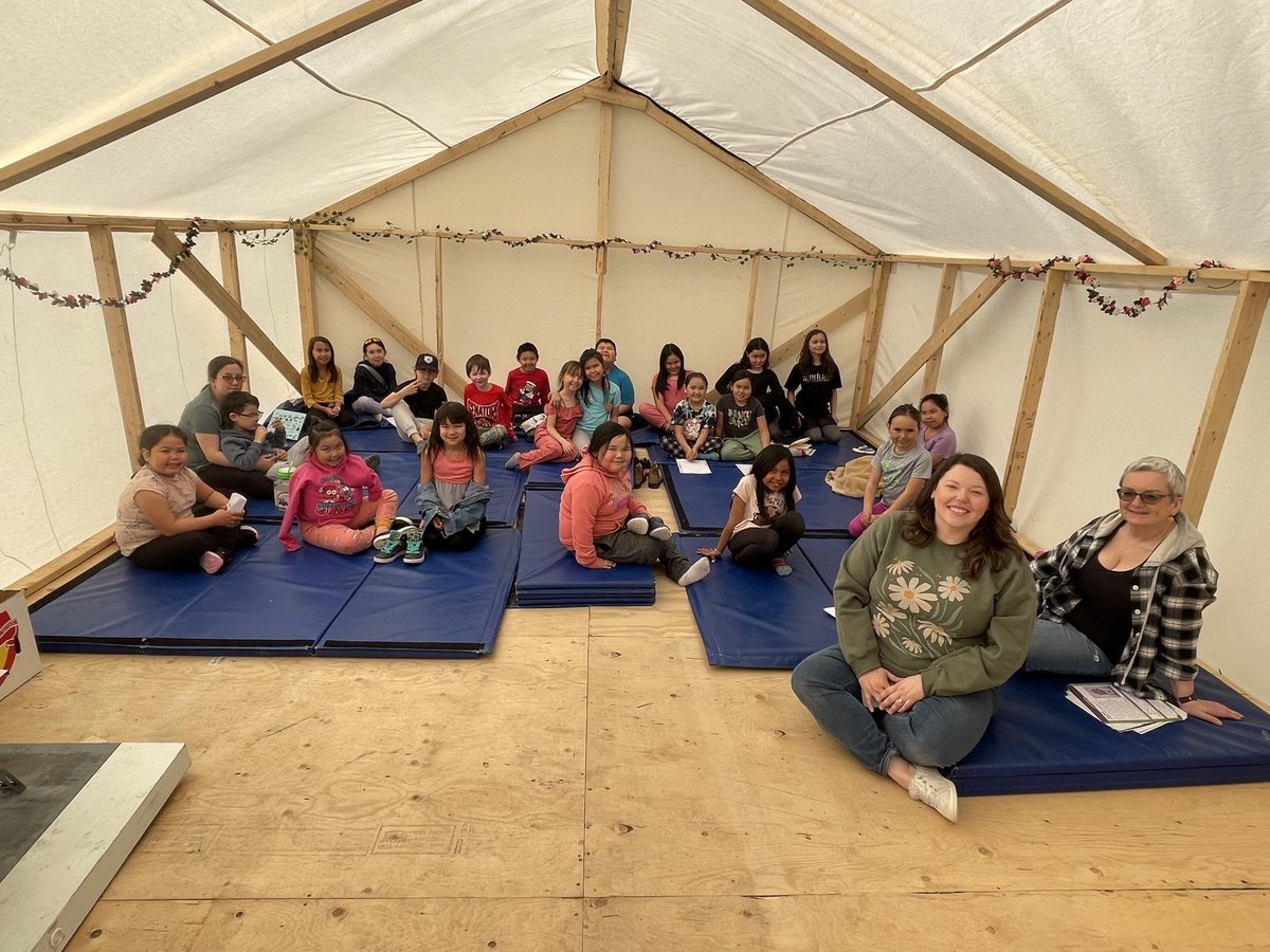 Poetry reading in our Labrador tent this afternoon. What a great outdoor classroom and the best way to sail into the weekend. Way to go k-4! ⁦<a href="/acms_nanuit/">ACMS Nanuit</a>⁩
