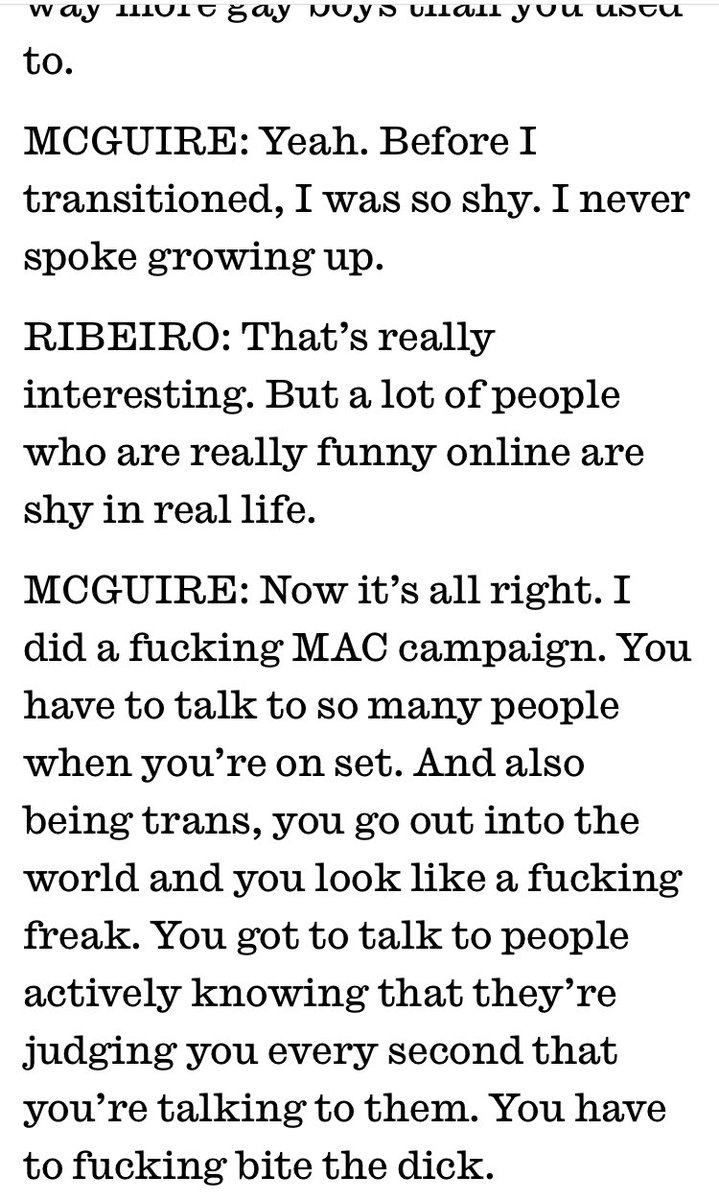 Maybe one of my favorite things I've ever said w/ @InterviewMag