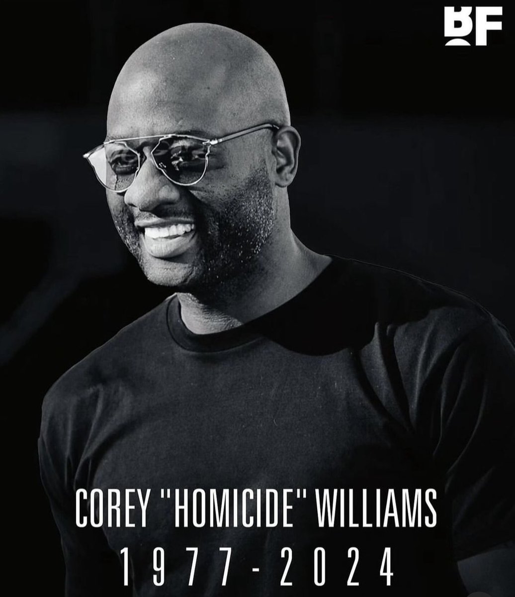 Today we mourn the loss of a #NYC legend, a man whose intense competitive spirit on the court was equally matched by his larger-than-life personality off it. Rest In Peace to Corey “Homicide” Williams. You never cheated the game. SALUTE!!! 🫡🫡🫡 🙏 #BiggerThanBasketball
